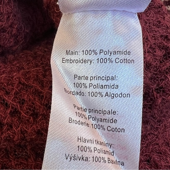 APRICOT Maroon Embroidered Mesh Top Size Large - Picture 14 of 15